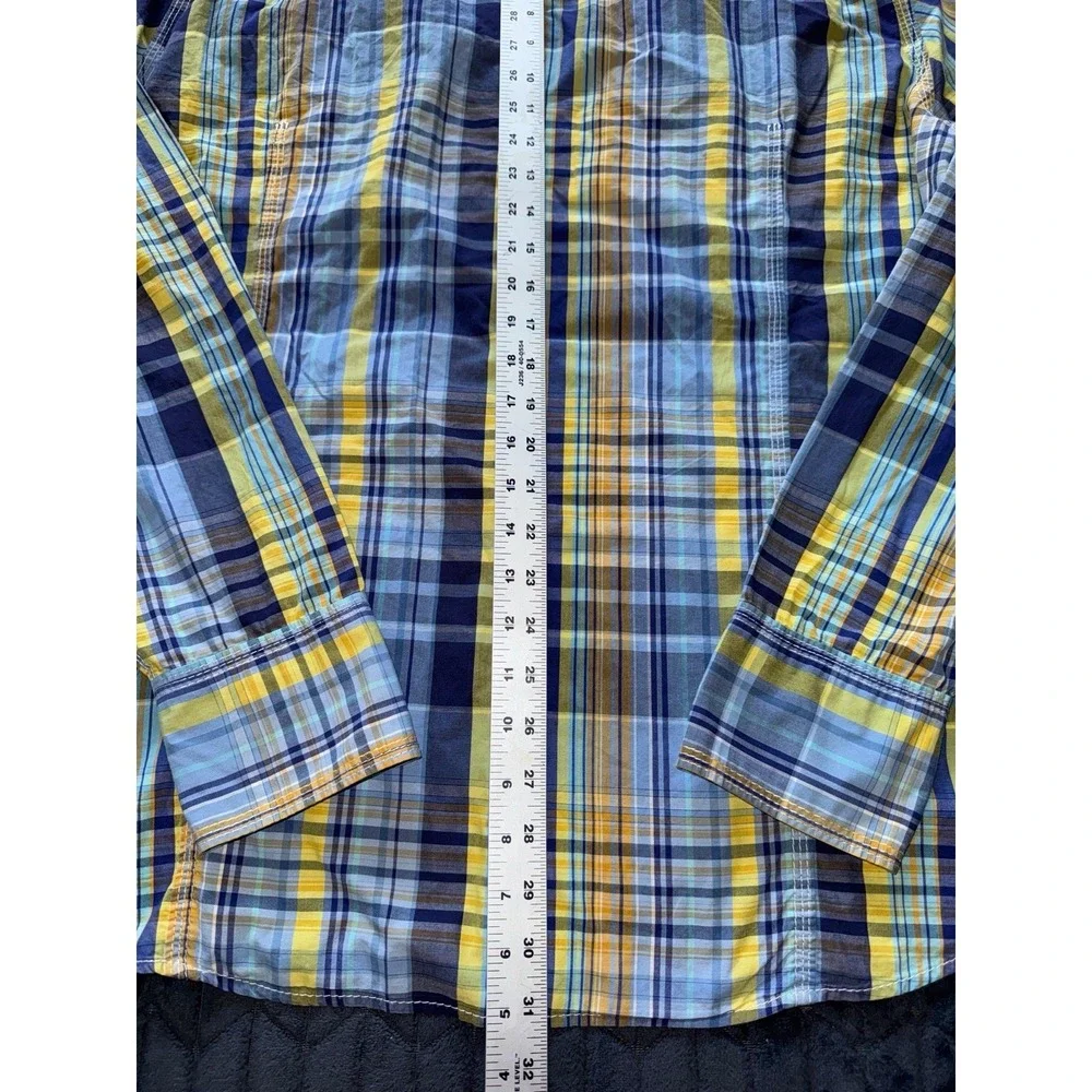 True Religion Mens Long Sleeve Paid Western Cotton Pearl Snap Size 3XL‎